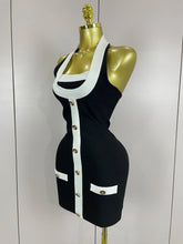 Sexy Backless Halter Button Bodycon Black Mini Bandage Dress 2025 Women Celebrity Elegant Evening Club Party Outfit